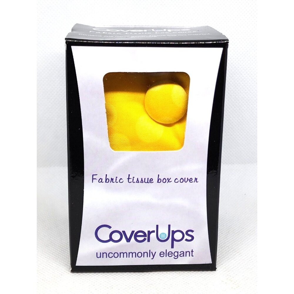 Cover Ups Uncommonly Elegant Yellow Fabric Tissue Box Cover for Stylish Home